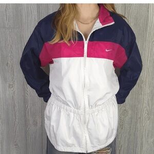 ✨ RARE Vintage 80s/90s Nike Colorblock Track Windbreaker Pink Blue White Retro